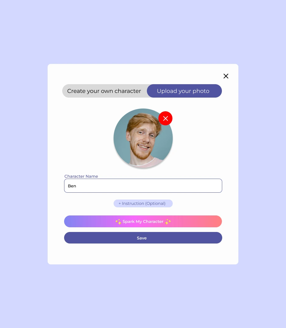 Image Upload Character Creation